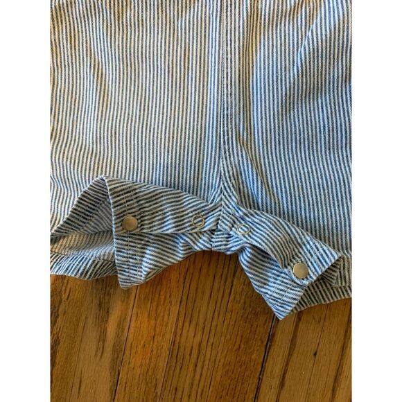 VTG Y2K Weebok Bib Overall Short Conductor Toddler 18M Blue/White Railroad 90s - Picture 7 of 12